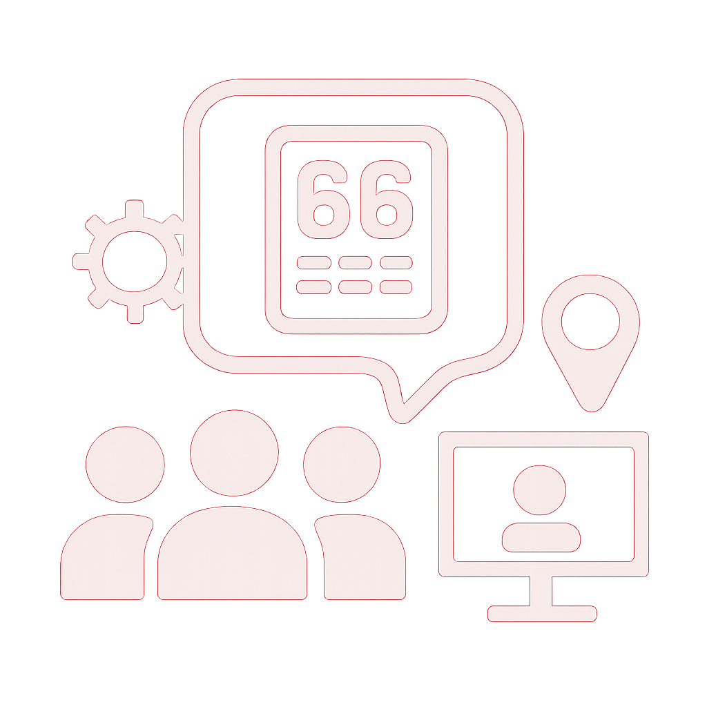 Illustration detailing safety guidelines for 66 Lottery users.