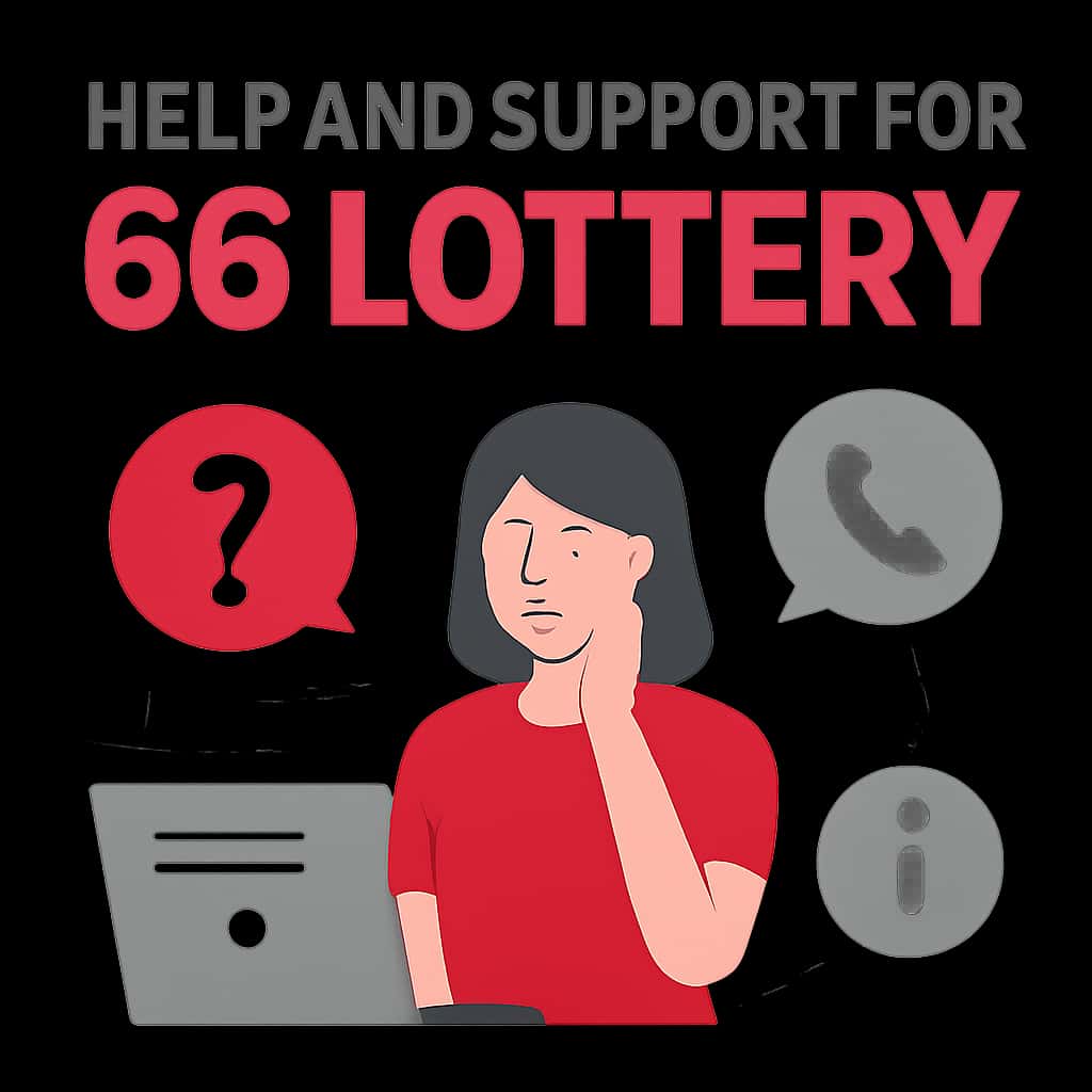 An educational diagram about Help and Support for 66 Lottery.