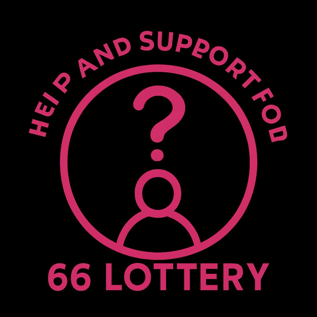 An icon representing Help and Support for 66 Lottery.