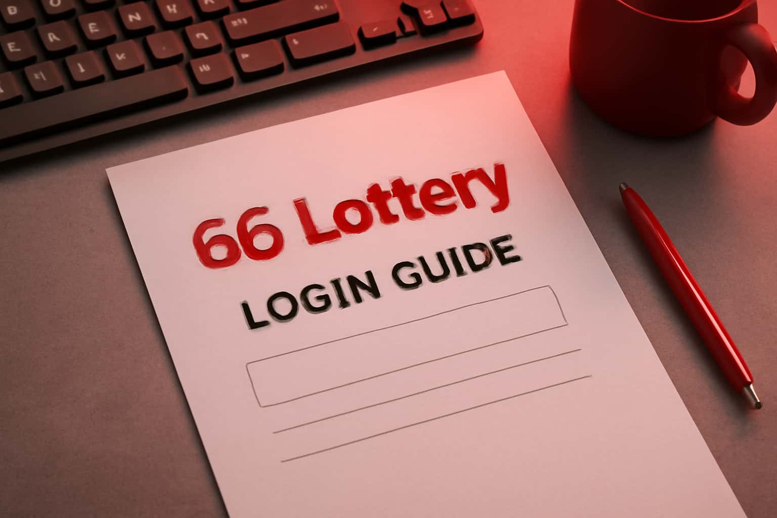 An informational visual representation of the 66 Lottery Login Guide.