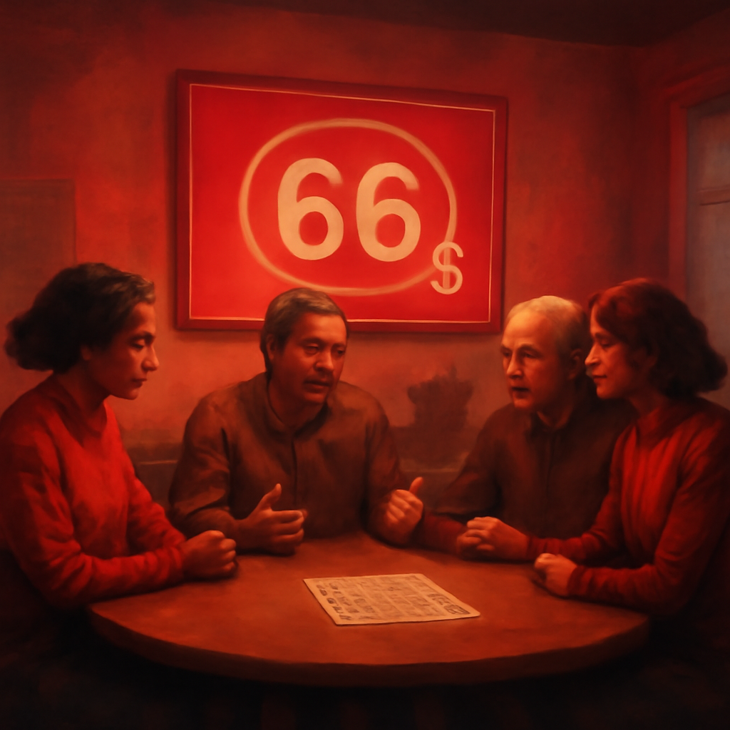 An illustration summarizing guidelines for 66 Lottery participants.