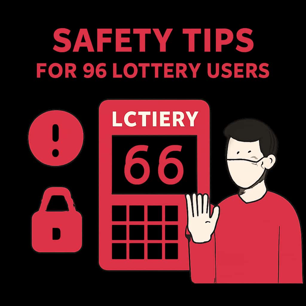 Illustration detailing safety guidelines for 66 Lottery users.