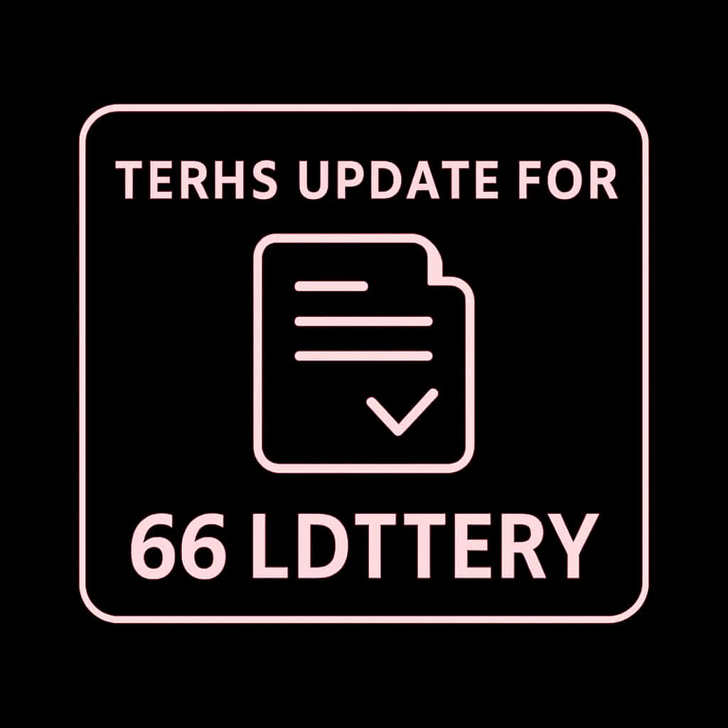 A badge symbolizing the 66 Lottery terms update.
