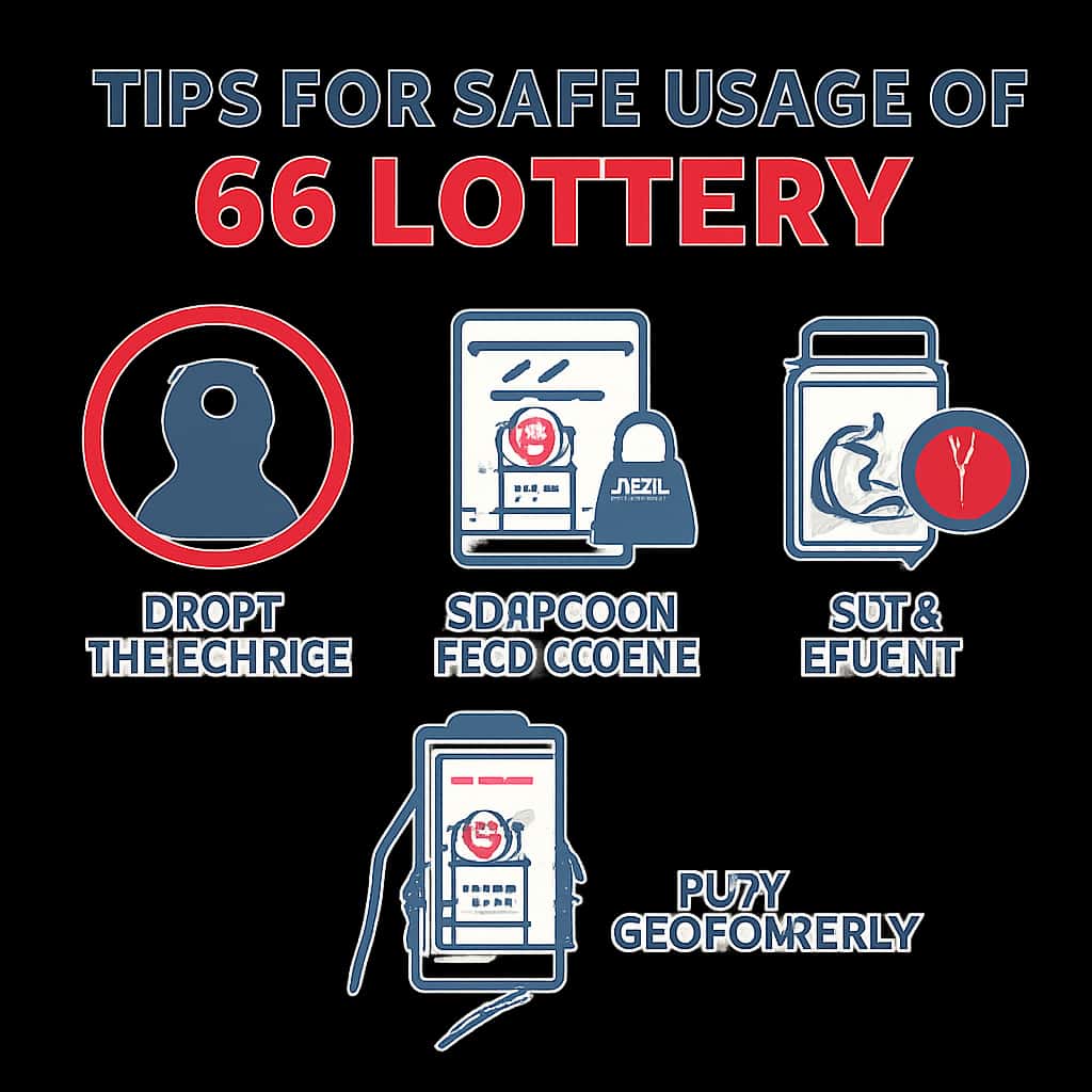An educational illustration highlighting safety measures for the 66 Lottery.