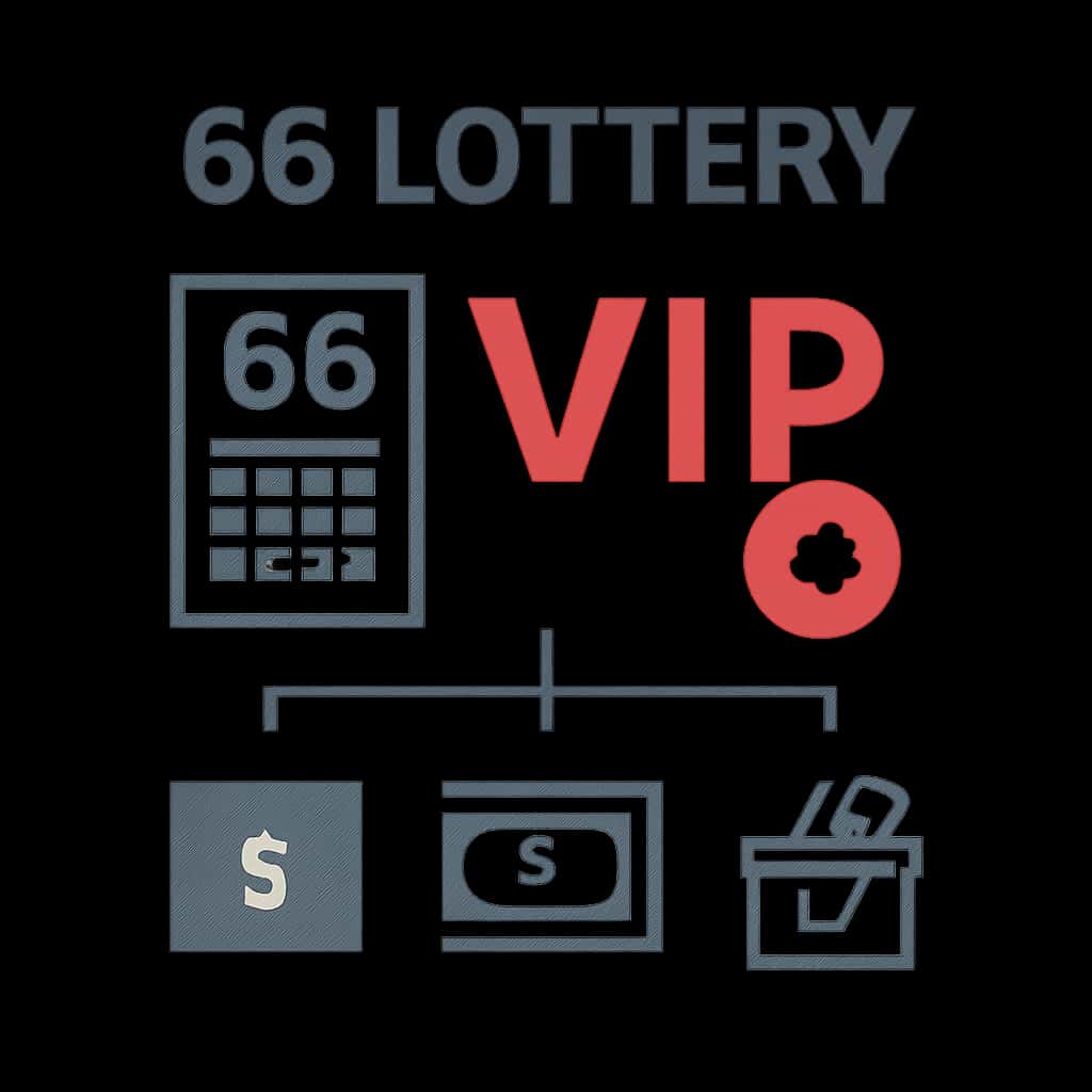 Illustration explaining the 66 Lottery VIP membership benefits.