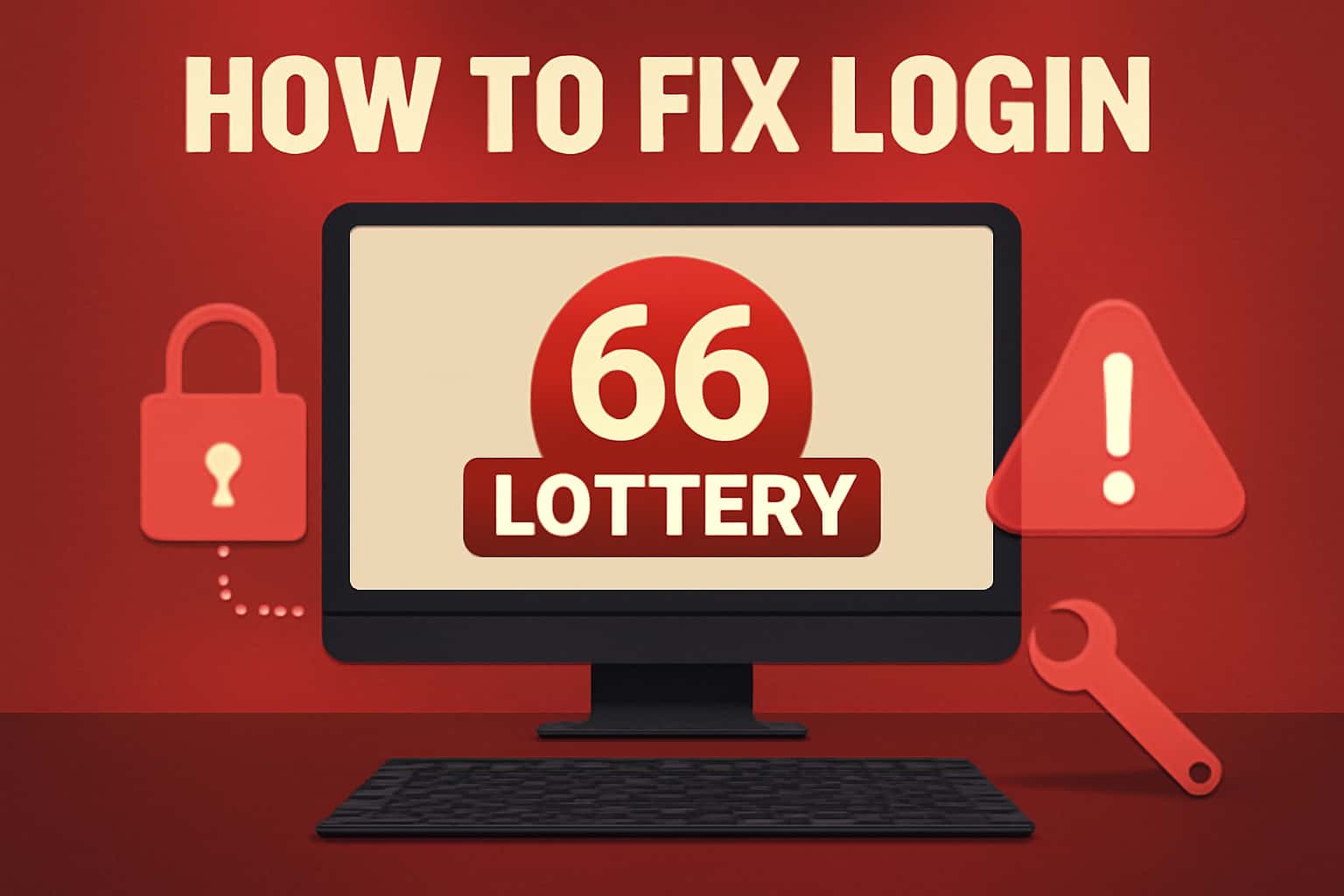 Informational scene depicting troubleshooting for Login 66 Lottery